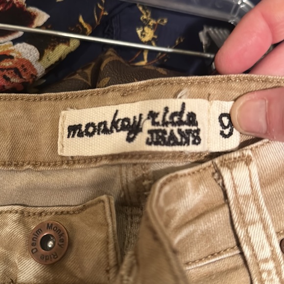 Monkey Ride Tan Distressed Jeans - Picture 5 of 5
